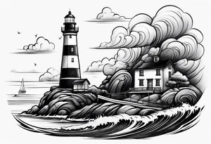 Lighthouse simple tattoo idea
