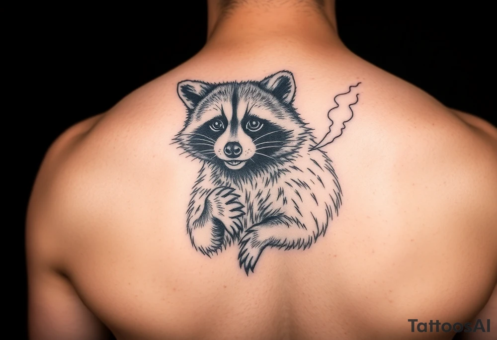 Raccoon smoking tattoo idea