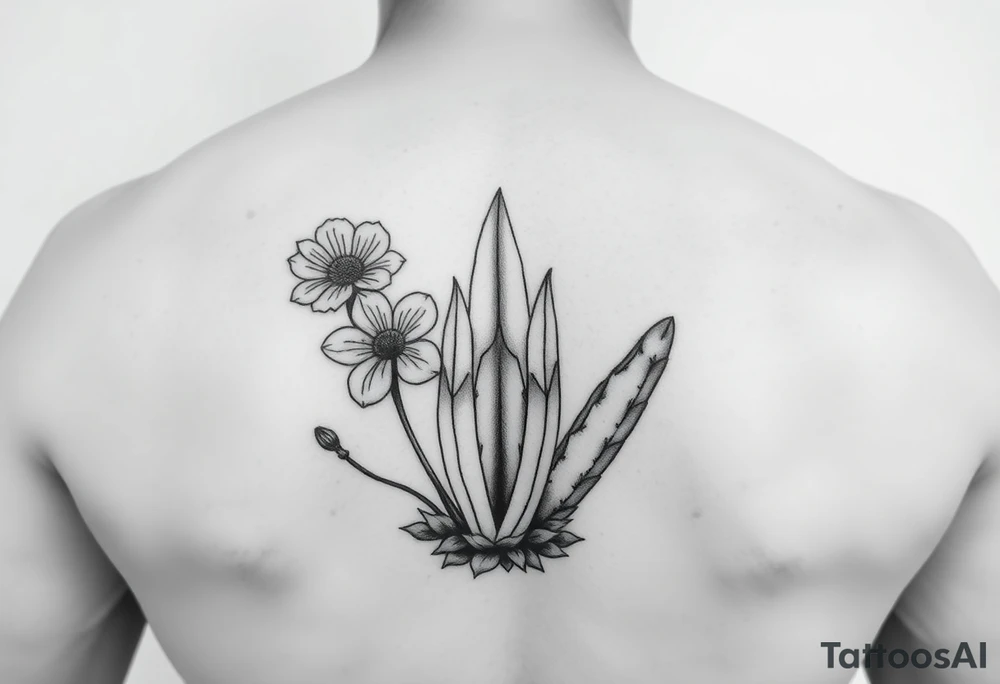 Birth flower for June July December for my kids and a cactus to represent sober dry journey tattoo idea