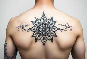 Hand or arm floral, lotus, Mandala, lines tattoo idea