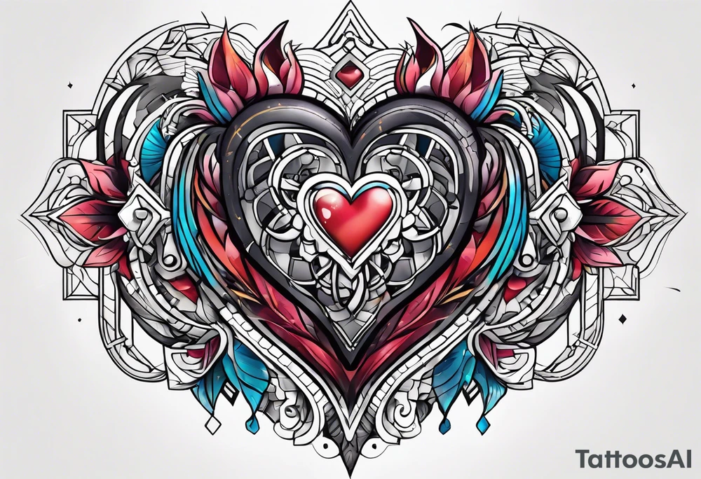 AI Tech heart and mind tattoo idea