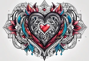 AI Tech heart and mind tattoo idea