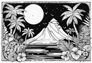 Tropical islands tattoo idea