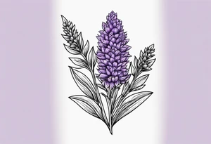 Arrowhead with a lavender plant tattoo idea