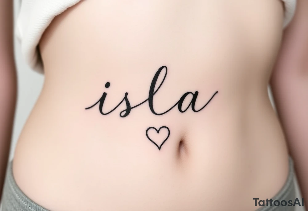 isla with a heart at the end tattoo idea