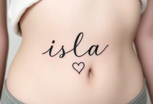 isla with a heart at the end tattoo idea