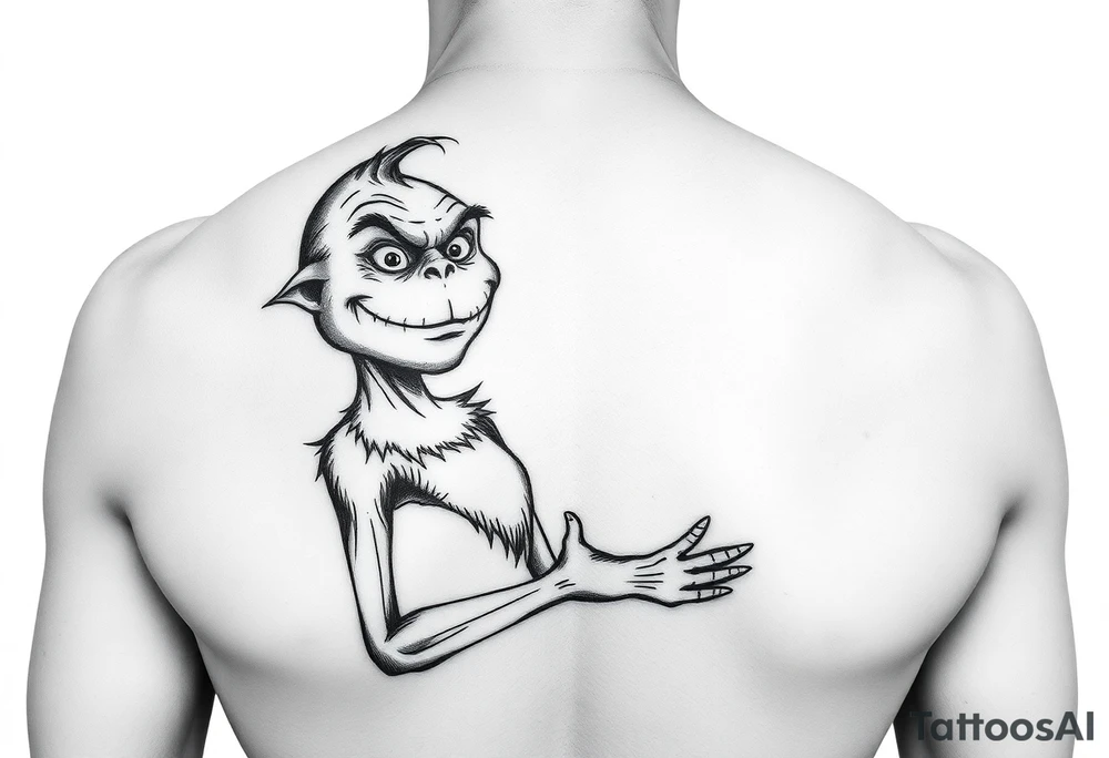 Spooky christmas arm grinch and jack skellington tattoo idea