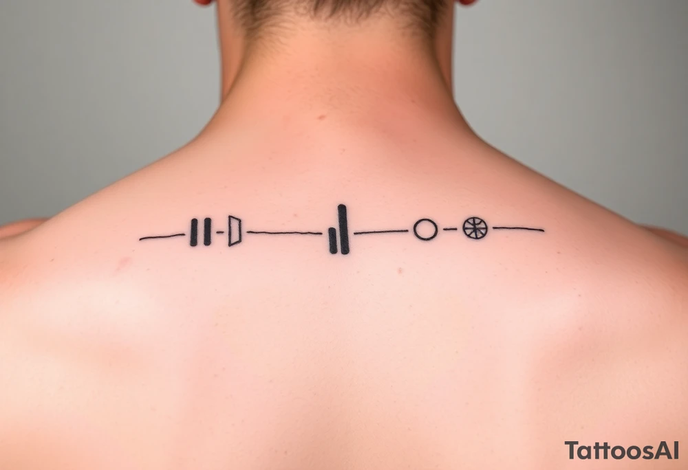 Continuous Line tattoo of pause, play, rewind, & stop with mental and spiritual awareness small and feminine tattoo idea