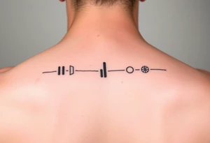 Continuous Line tattoo of pause, play, rewind, & stop with mental and spiritual awareness small and feminine tattoo idea