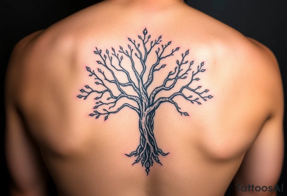 Jamaican colours and Irish colours tree of life tattoo idea