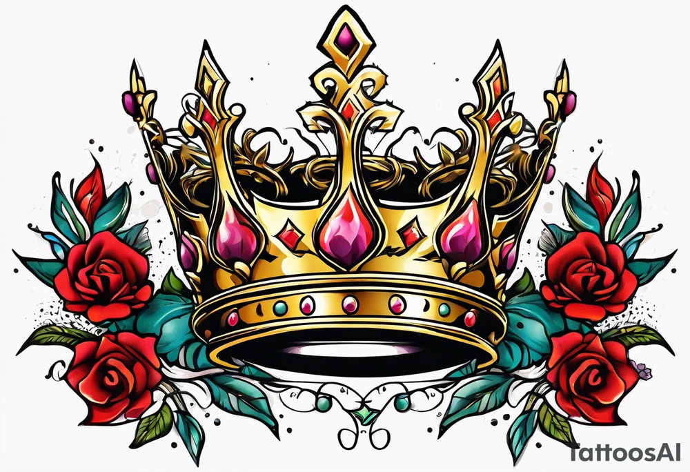 golden crown tattoo idea