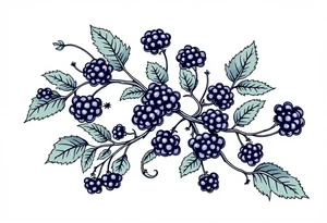 American traditional style Blackberry vine in a line tattoo idea