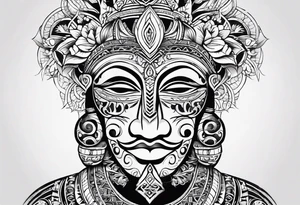 Tribal Tattoo with flowers and patterns tattoo idea