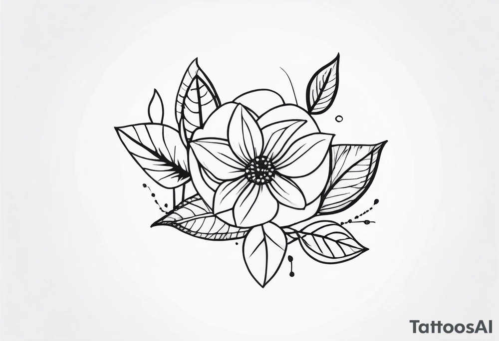small feminine minimalist tattoo of leafs and flower on wrist tattoo idea