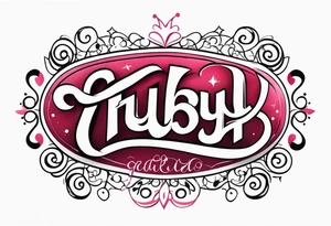 Generate a girly tattoo with the name of: Ruby tattoo idea