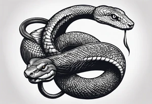 A snake with forbidden apple tattoo idea