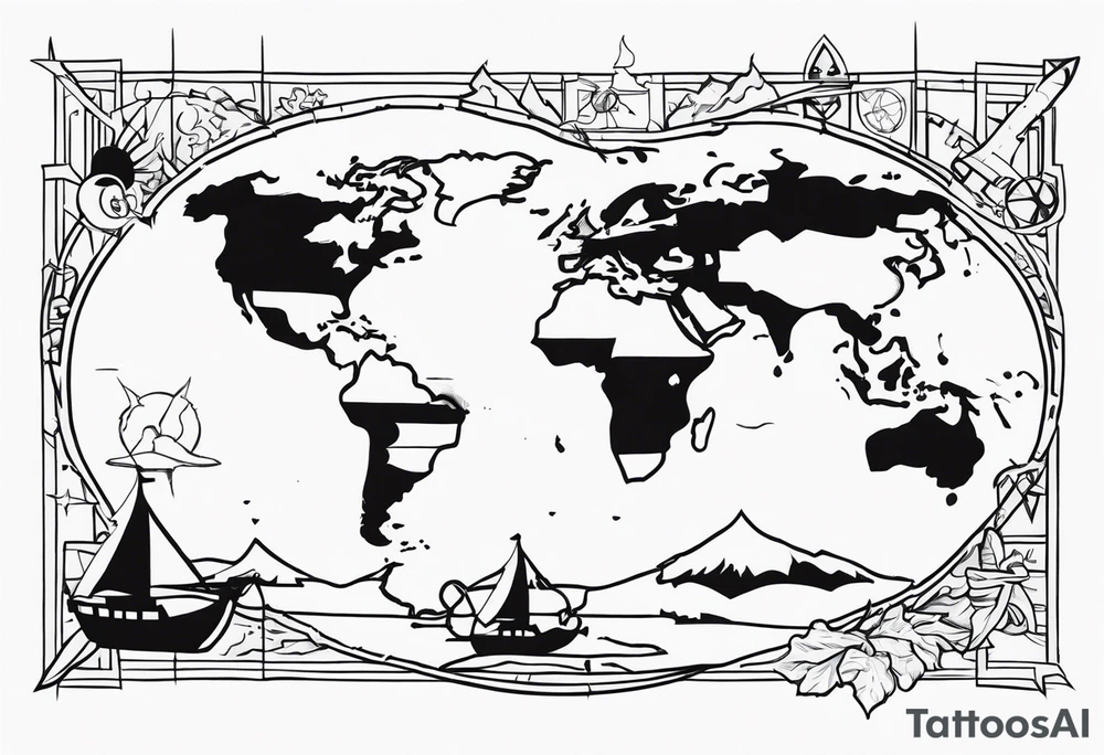 Map Treasure tattoo idea
