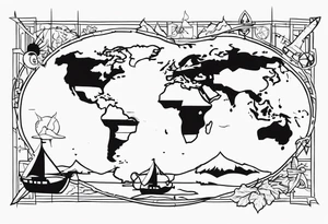 Map Treasure tattoo idea