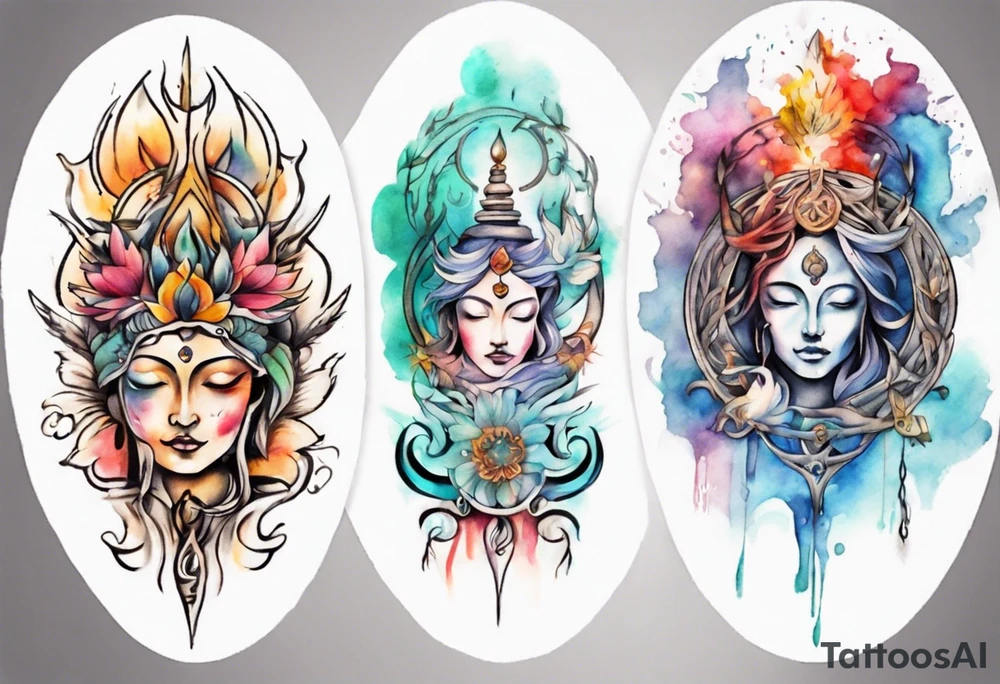 Paint drawing inner peace tattoo idea