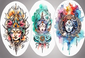 Paint drawing inner peace tattoo idea