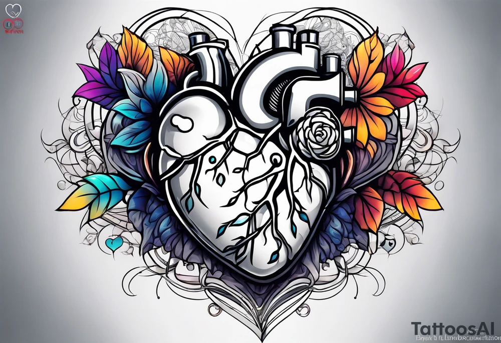 AI Tech heart and mind tattoo idea