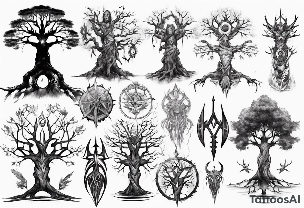 Warrior tree tattoo idea
