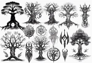 Warrior tree tattoo idea
