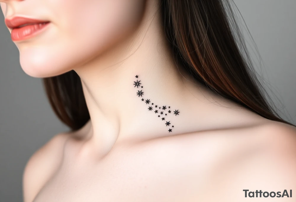 Cascade of stars curved tattoo idea