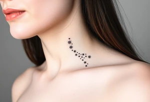 Cascade of stars curved tattoo idea