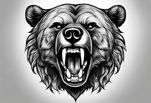 bear showing teeth tattoo idea