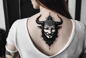 Anonymous with horns tattoo idea