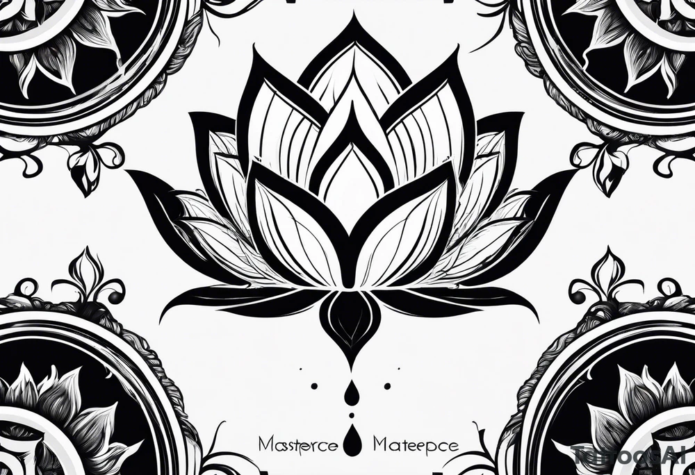 lotus flower  masculine design tattoo idea