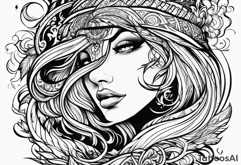 flowing water and fire tattoo tattoo idea