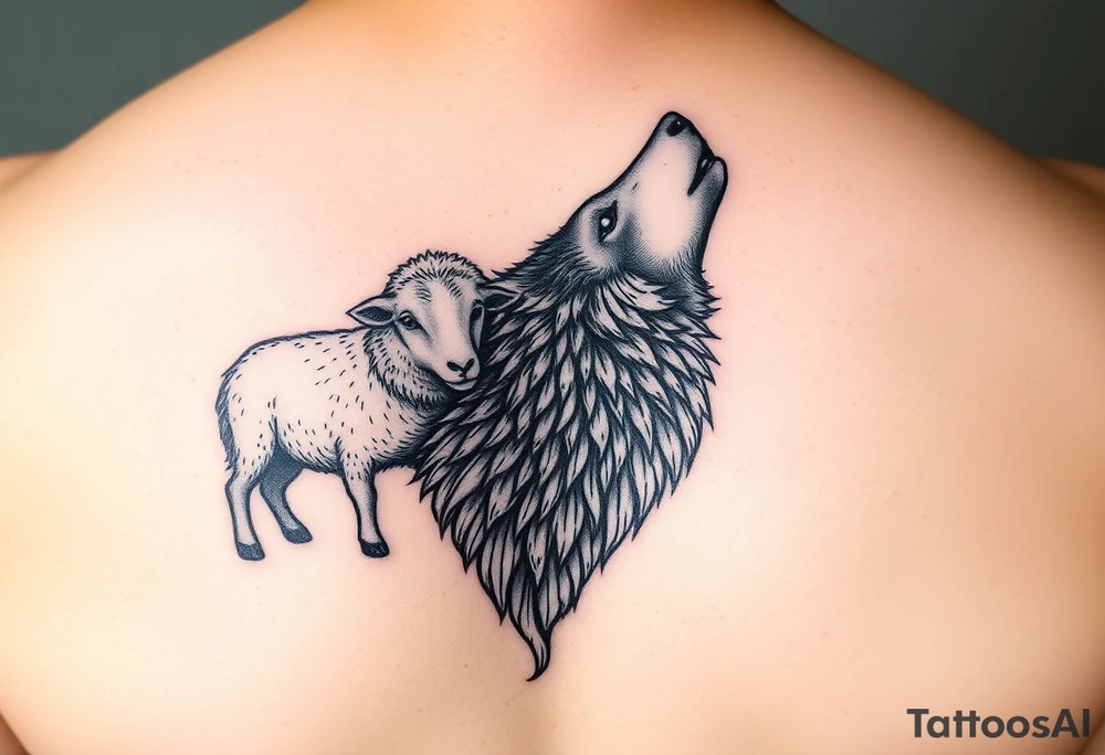 Wolf and sheep tattoo idea
