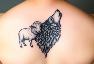 Wolf and sheep tattoo idea