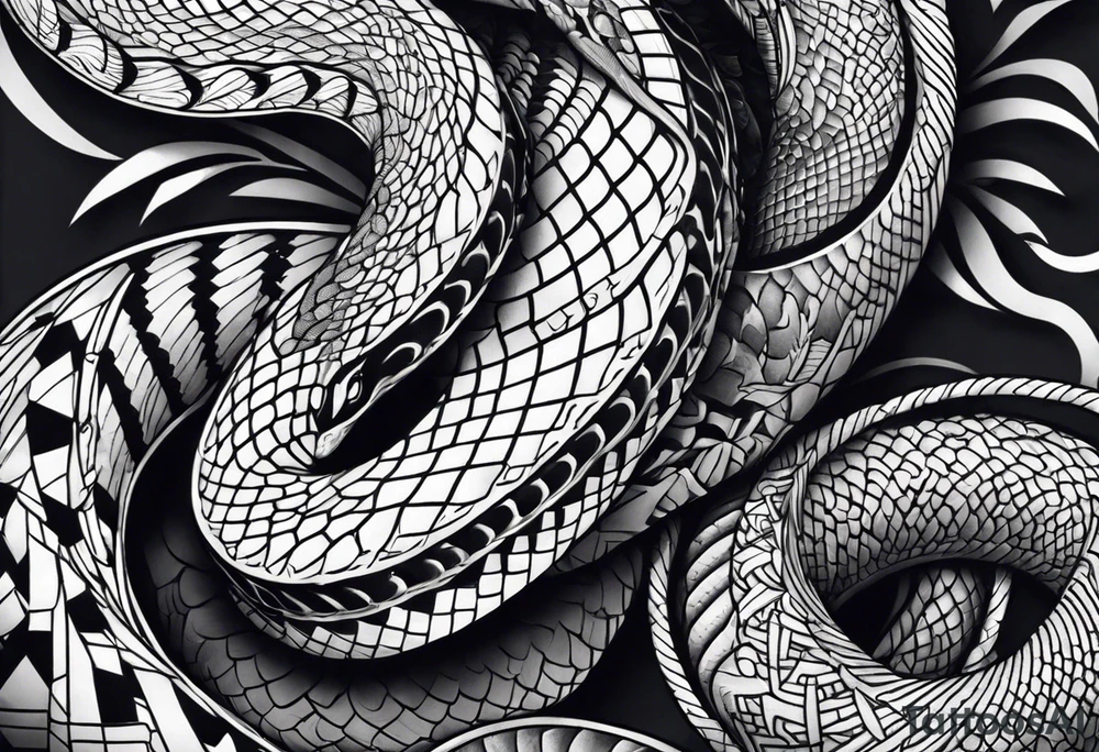 Snake wrapping around tattoo idea