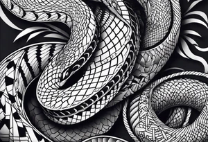 Snake wrapping around tattoo idea