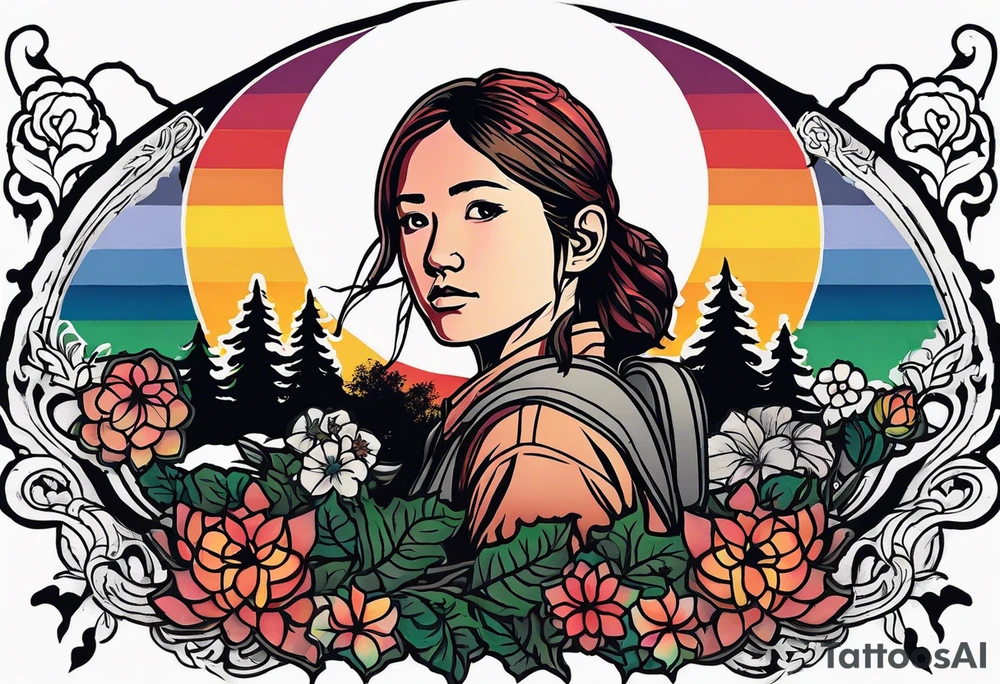 Last of Us firefly tattoo that incorporates Pride colors. I do not want any characters in this tattoo. tattoo idea