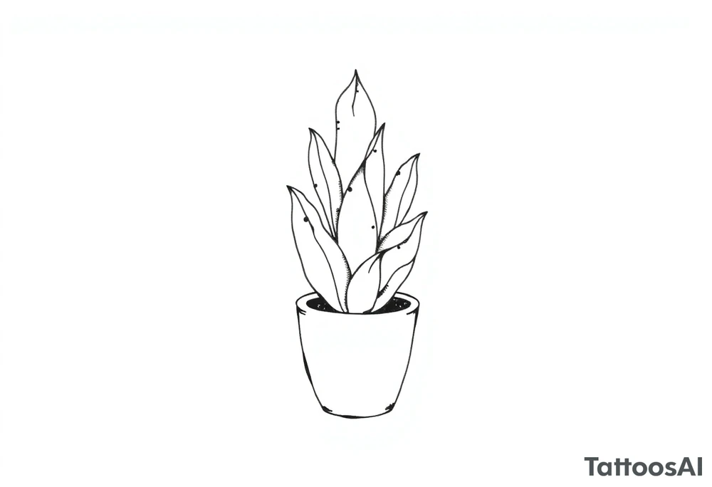 Cutesy Cacti in a pot tattoo idea