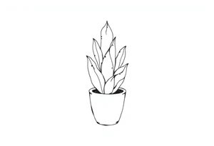 Cutesy Cacti in a pot tattoo idea