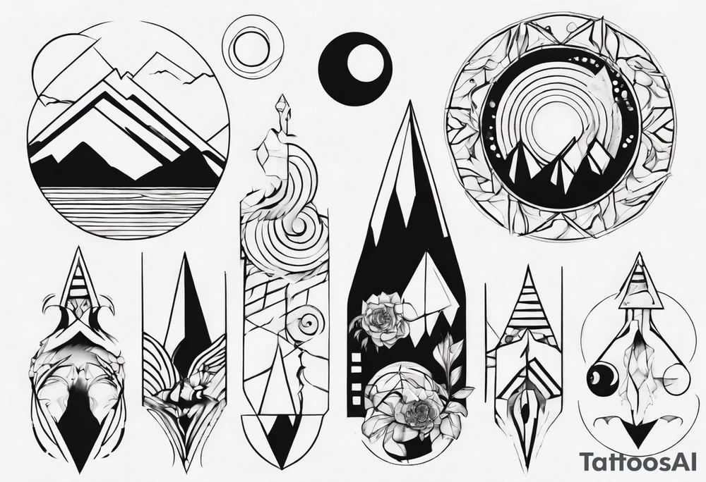 Persephone with mountains tattoo idea