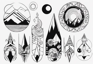 Persephone with mountains tattoo idea