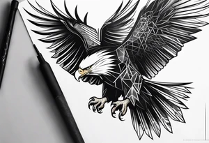 eagle, geometric, subtle, men, forearm tattoo idea