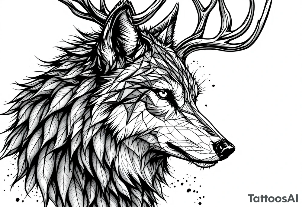 Wolf,deer tattoo idea