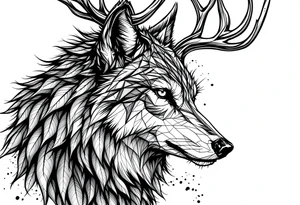 Wolf,deer tattoo idea