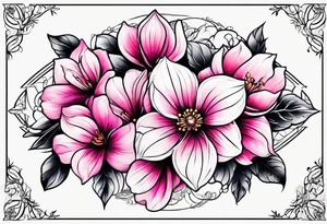 Pink flowers tattoo idea