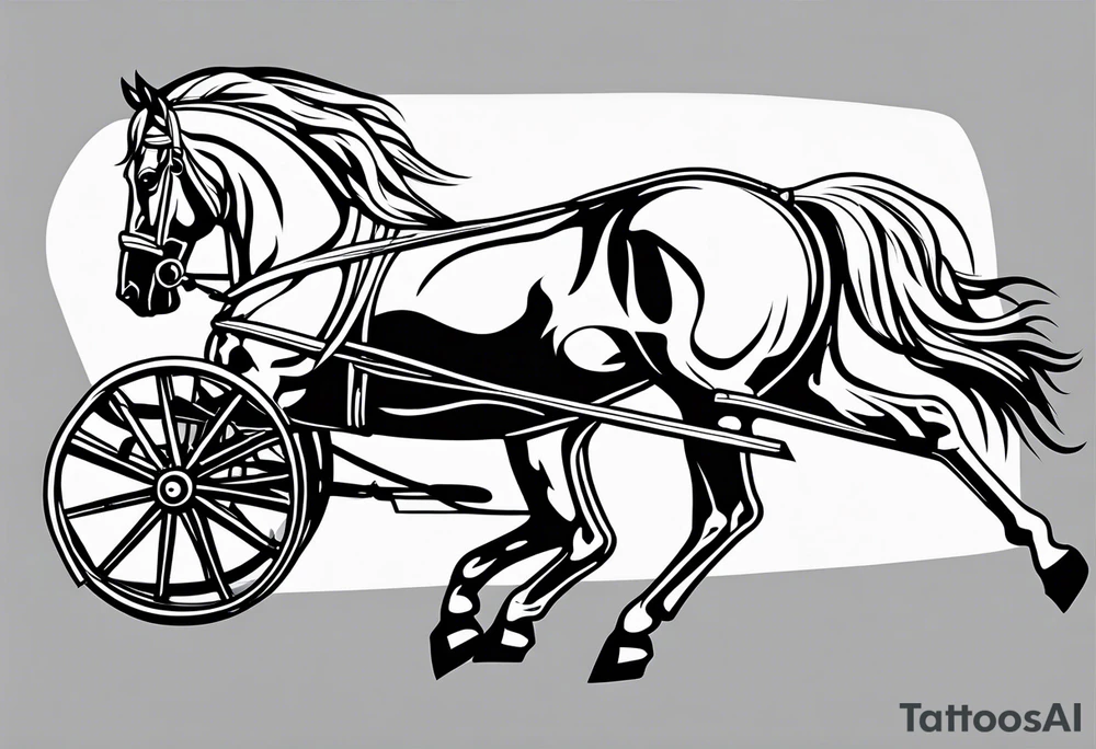 Horse drawn using simple lines tattoo idea