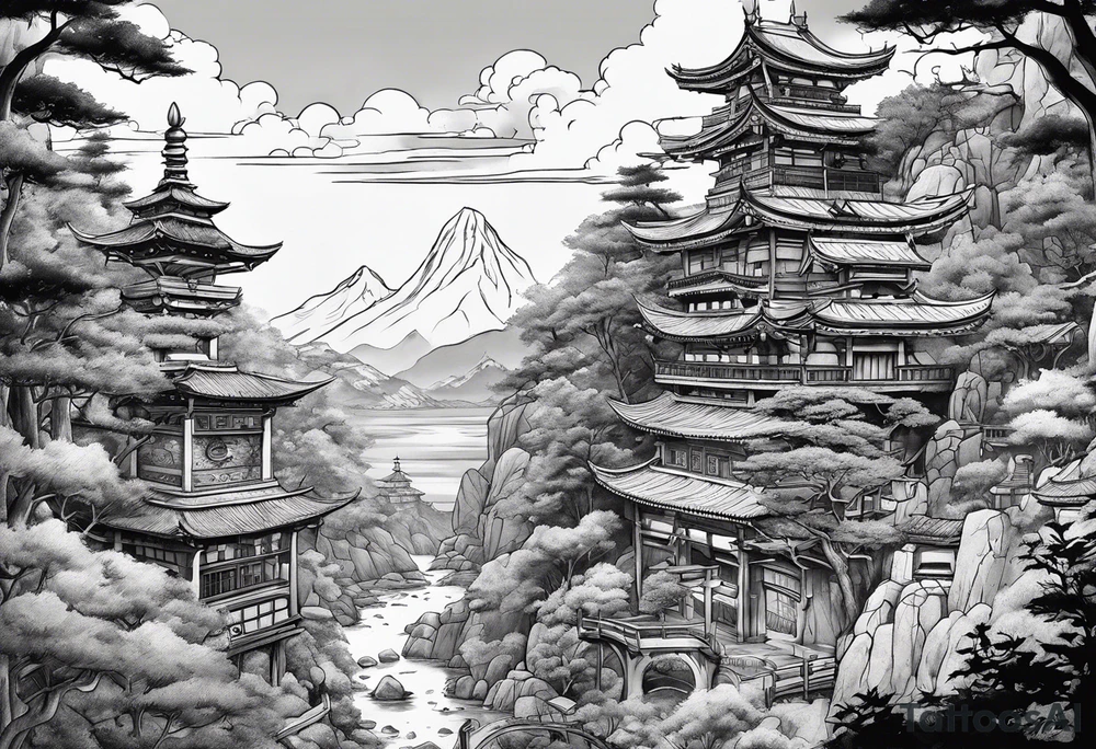 Ghibli sleeve tattoo idea