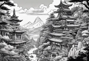 Ghibli sleeve tattoo idea