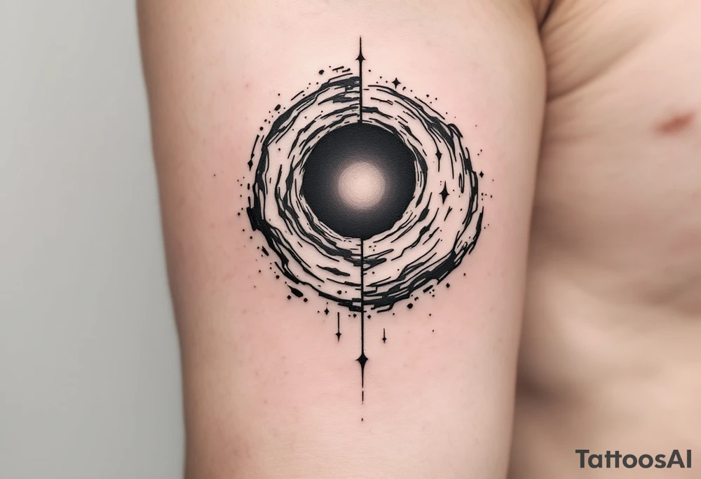 2 different worlds on both sides of a black hole tattoo idea